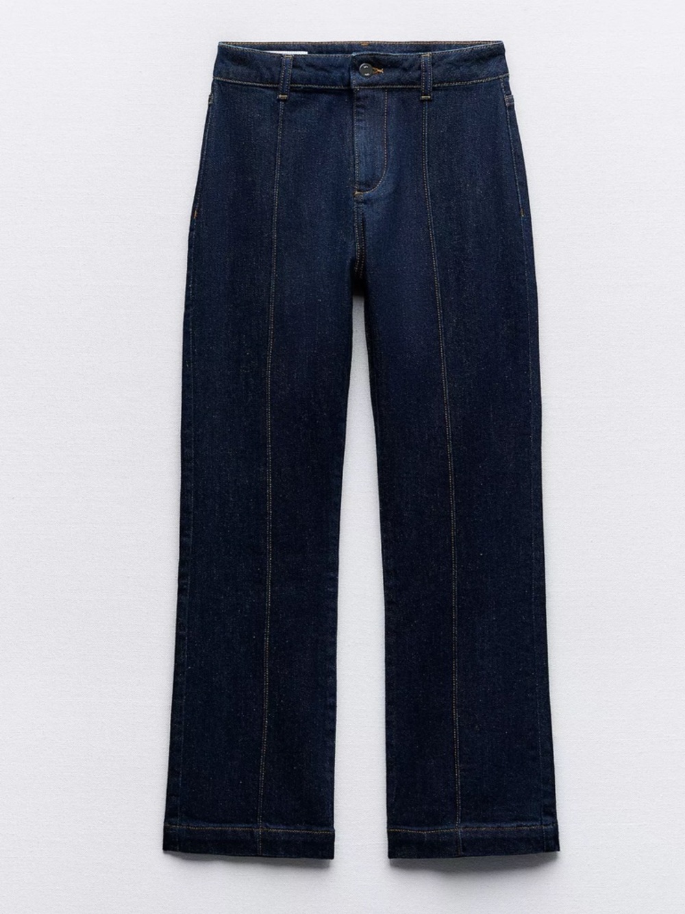 Zara high waist, central seam, mini flare jeans. Size US 4